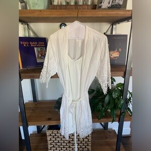White robe with slip. Perfect for a bride!